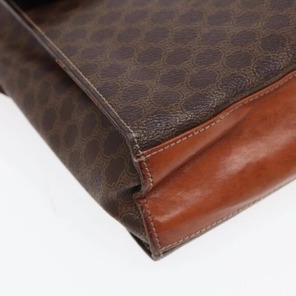 CELINE Macadam Canvas Shoulder Bag PVC Leather Brown Auth 85007 - Picture 5 of 16